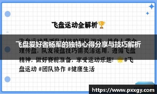 飞盘爱好者杨军的独特心得分享与技巧解析
